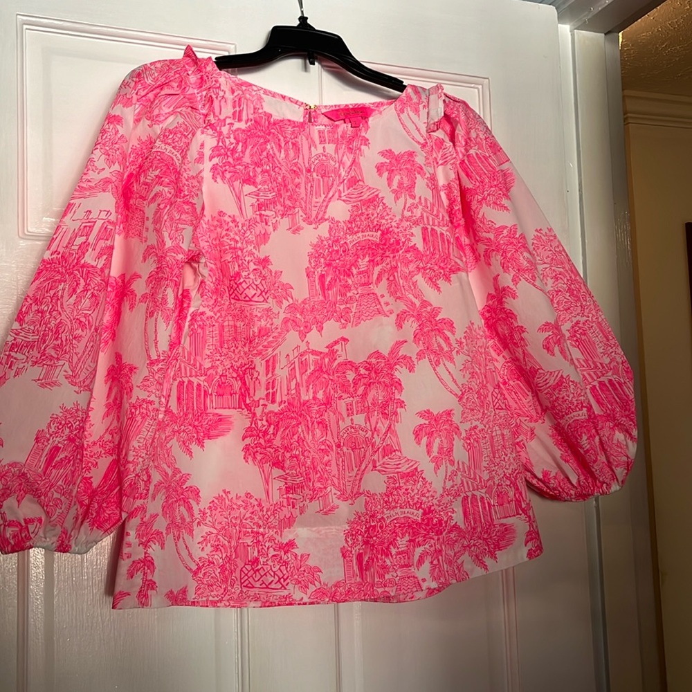 Like New Lilly Pulitzer Puff Sleeve Blouse